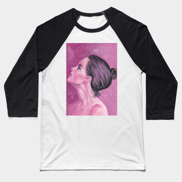 Romy Schneider Baseball T-Shirt by Svetlana Pelin